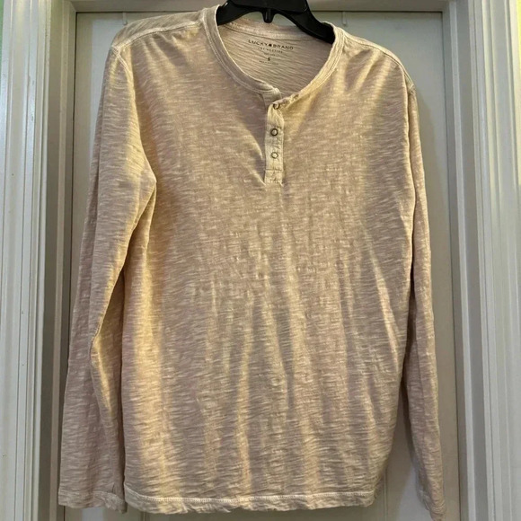 Lucky Brand Long Sleeve Quarter Snap Tee Shirt - Picture 1 of 8